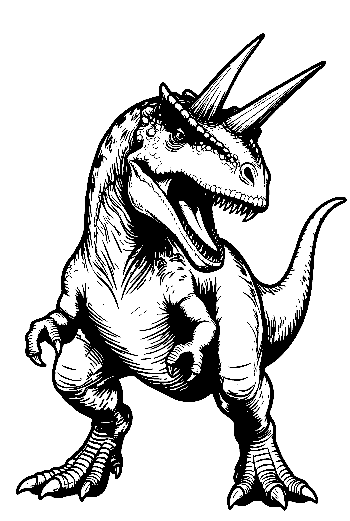 Roaring Ferocious Triceratops Dino