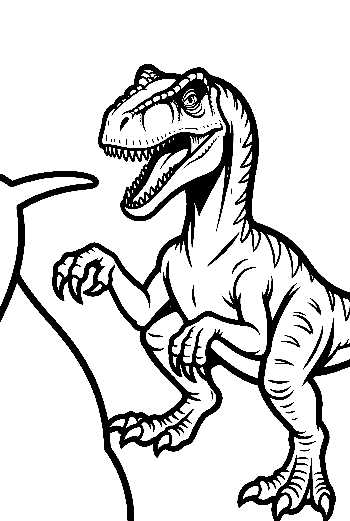 Fierce Velociraptor Roaring Menacingly