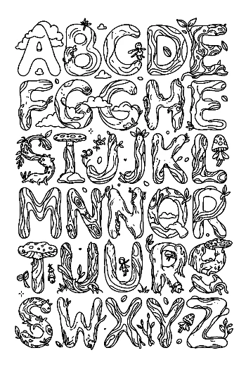 Cute Letter A-Z Coloring Sheet Printable