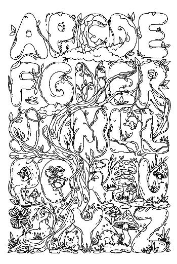 Floral Alphabet Letters A-Z Mandala Style Printable