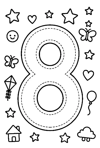 Free Number 1-10 Coloring Page Printable