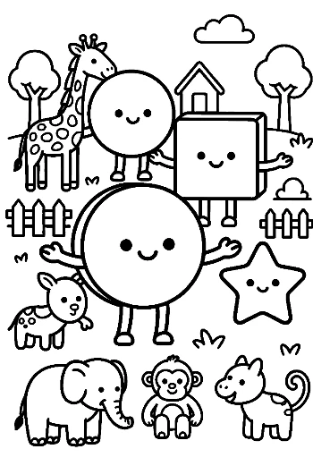 Free Circle Square Star to Color Printable