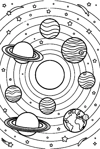 Planets Coloring Sheet Printable