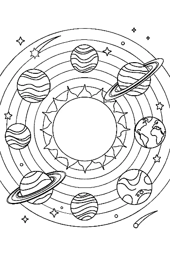Planets to Color Printable