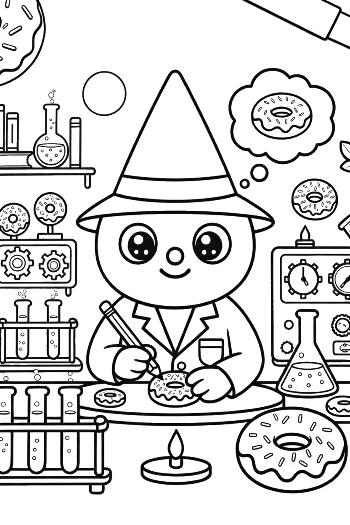 Alien Scientist Doing Lab Experiment Printable