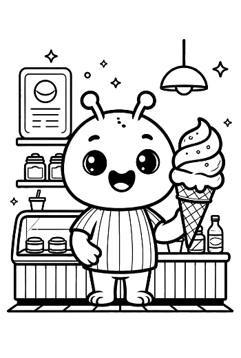 Sweet Tooth Alien at Dessert Parlor Printable