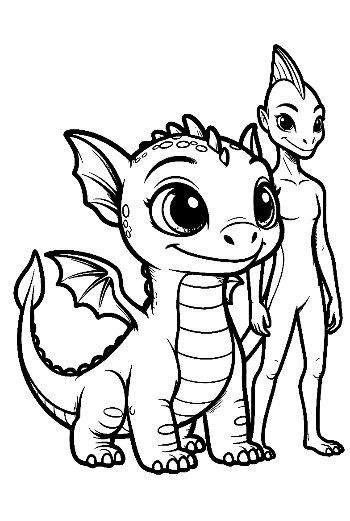 Cute Baby Dragon with Playful Dragon Pal