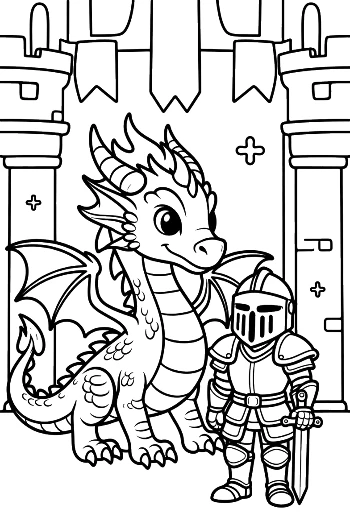 Cute Fire Dragon for Kids Printable