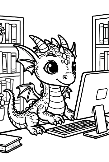 Genius Baby Dragon with Modern PC Printable