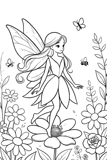Download Garden Fairy Coloring Sheet Printable