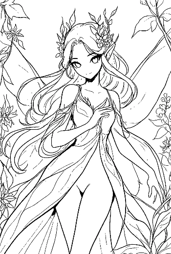 Garden Fairy in Flowering Vines
