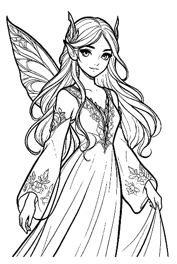 Garden Fairy in Flowing Gown