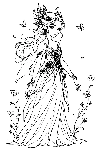 Garden Fairy in Leafy Gown