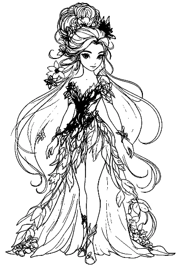 Garden Fairy in Leafy Gown