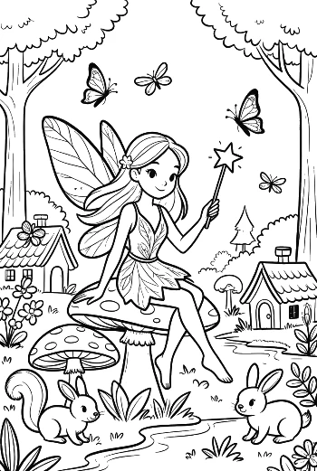 Sweet Fairy in a Mystical Forest Garden Printable