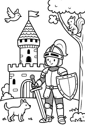 Mittelalter Ritter Ausmalbild