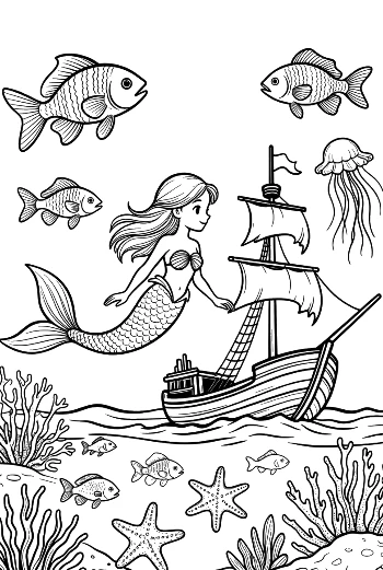Download Mermaid Princess for Kids Printable
