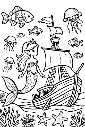 Mermaid Princess for Kids Printable