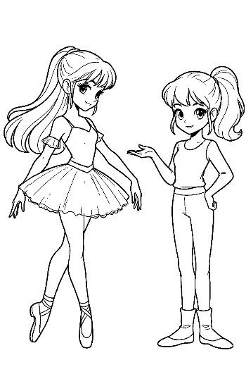 Ballerina Princess and Friend Posing