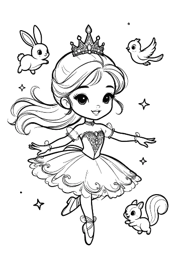 Ballerina Princess to Color Printable