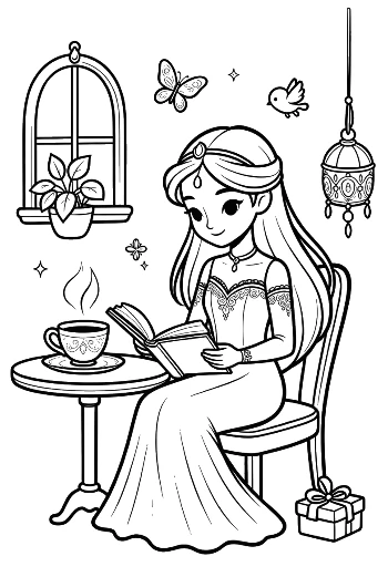 Download Ice Princess to Color Printable