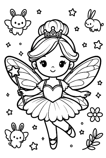 Little Ballerina Princess Dancing with Cute Butterflies Printable