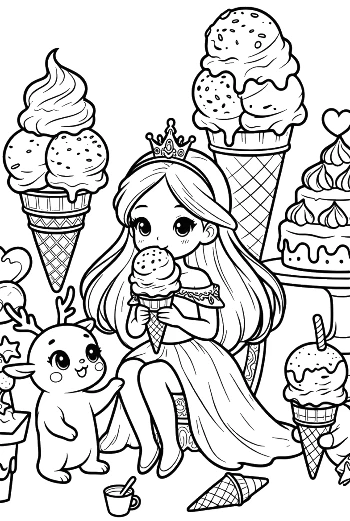 Little Ice Princess with a Delicious Winter Themed Ice Cream Printable