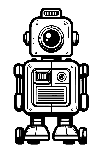 Retro Robot Standing Boldly