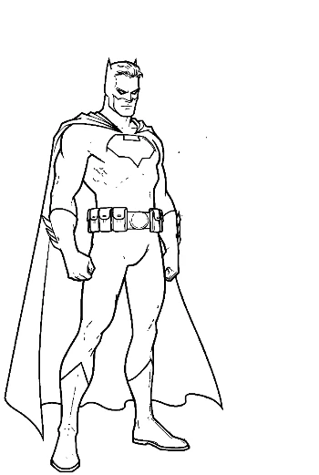 Batman Outline Standing Heroically