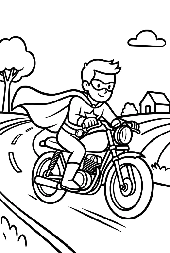 Caped Hero Coloring Sheet Printable