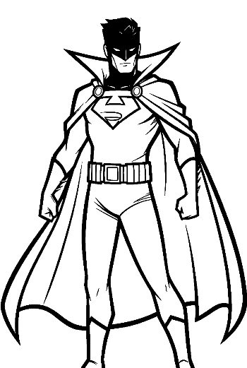 Caped Hero Standing Boldly