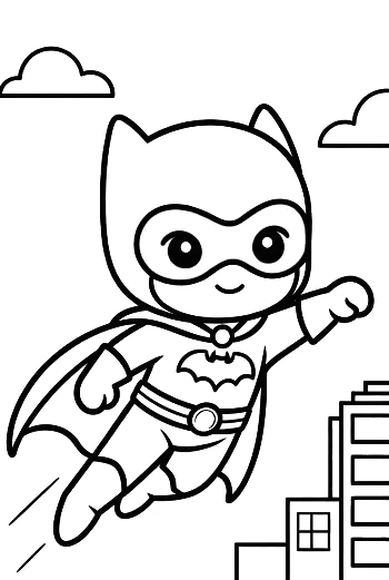 Download Caped Hero Coloring Page Printable