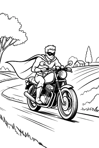 Free Caped Hero Coloring Page Printable