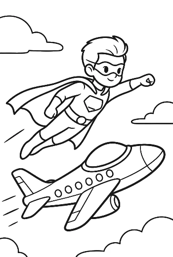 Free Caped Hero Coloring Sheet Printable