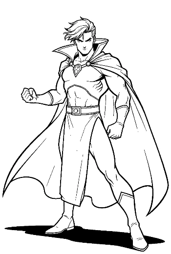 Muscular Caped Hero in Dynamic Pose