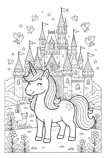 Download Rainbow Unicorn Coloring Page Printable
