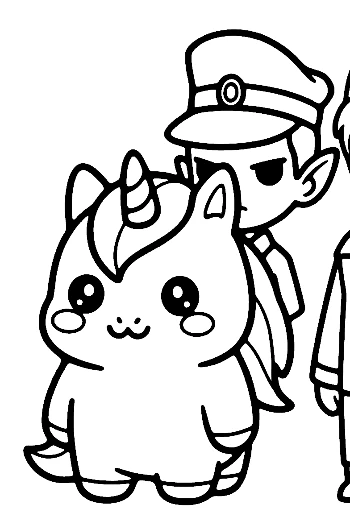 Kawaii Unicorn with Elf Cop Buddy