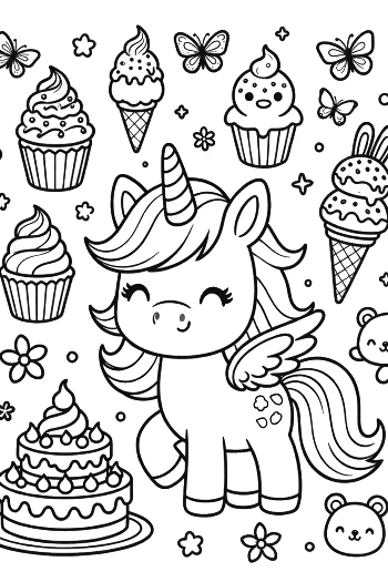 Rainbow Unicorn to Color Printable