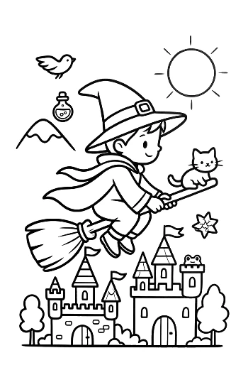 Download Magic Wizard To Color Printable