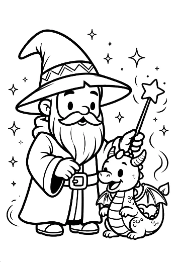 Magic Wizard Coloring Sheet Printable