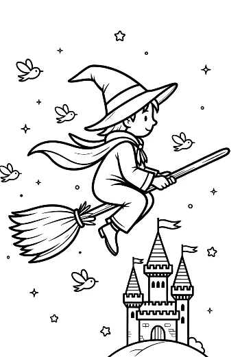 Magic Wizard to Color Printable