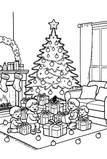 Download Christmas Tree to Color Printable
