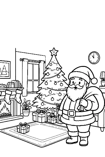 Cute Santa Claus to Color Printable
