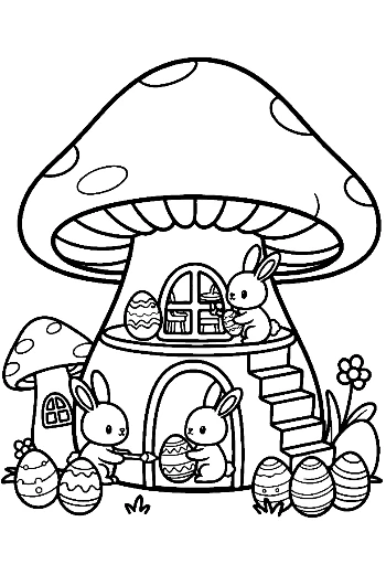 Cute Easter Bunny to Color Printable