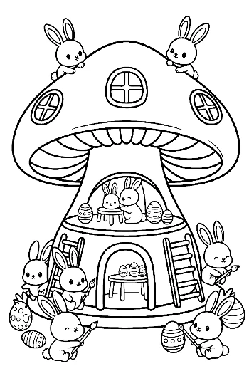 Download Easter Bunny to Color Printable