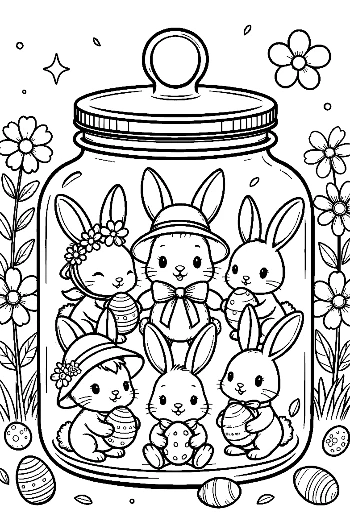 Download Easter Bunny to Color Printable