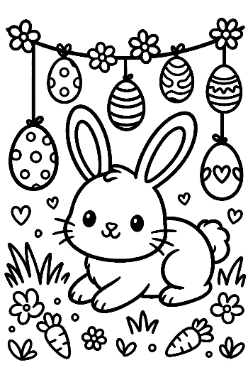Easter Eggs Coloring Page Printable