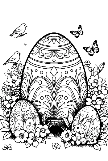 Easy Easter Eggs Coloring Sheet Printable