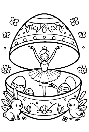 Magical Easter Egg Opening to Reveal a Ballerina Printable