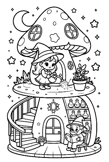 Free Witch Coloring Page Printable
